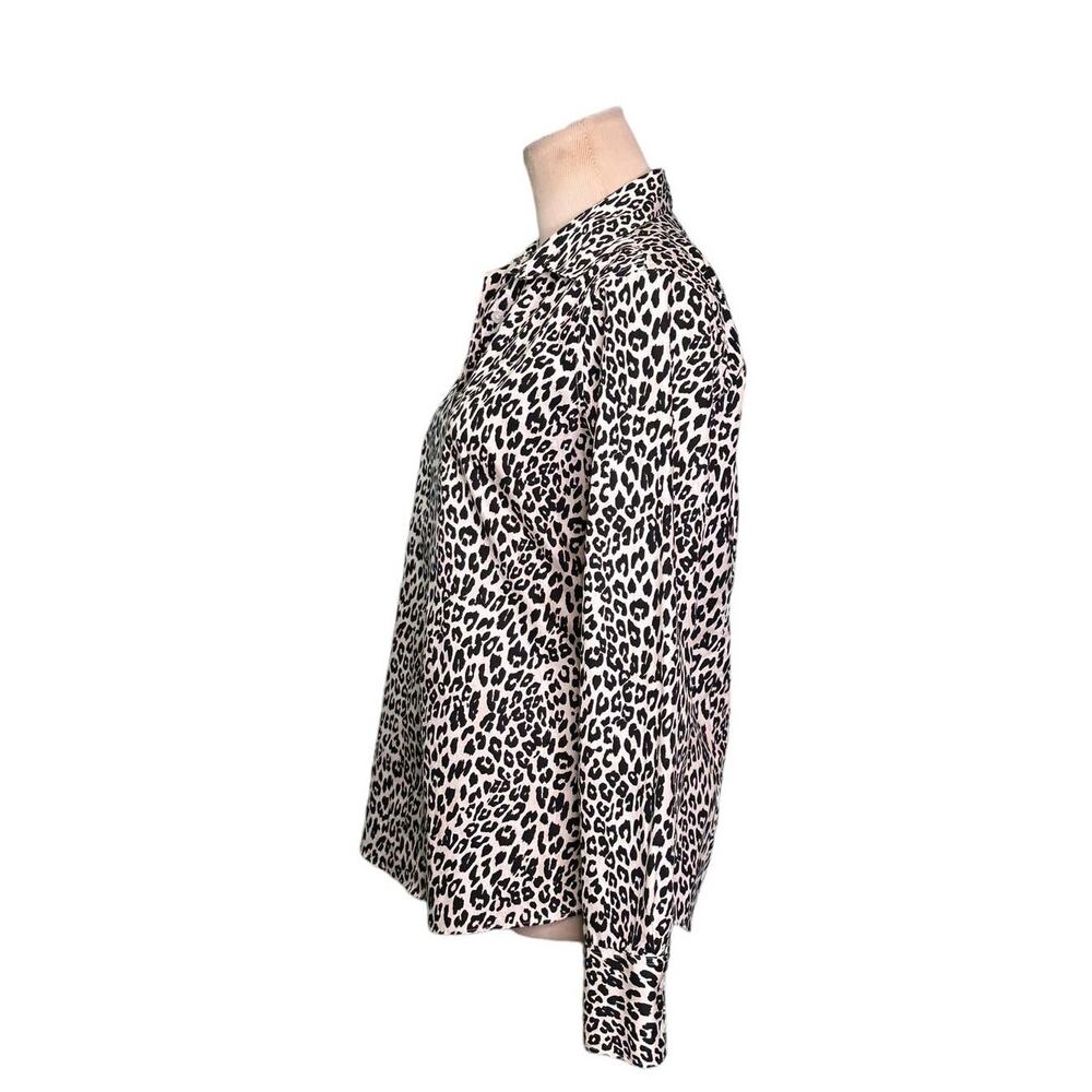 Land’s End animal print long sleeves buttoned blouse size 2 - Picture 6 of 11